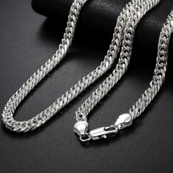 20"-24" Men's 925 Sterling Silver 6mm Miami Cuban Link Chain Necklace - Picture 2 of 4